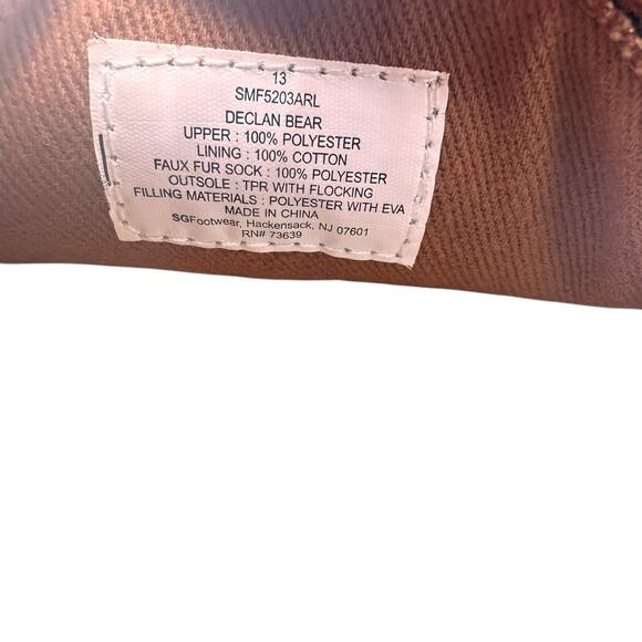 POLO Ralph Lauren Men's Declan Bear Brown Moccasin Slippers Size 13 - Picture 8 of 9